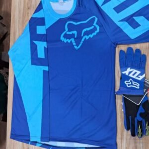 fox (men’s riding full sleeve jersey +fox both hand gloves set combo) introswag (size xl)