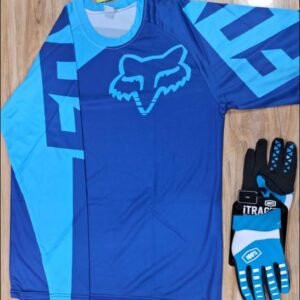 fox (men’s riding full sleeve jersey + 100% gloves set cambo) introswag (size xl)