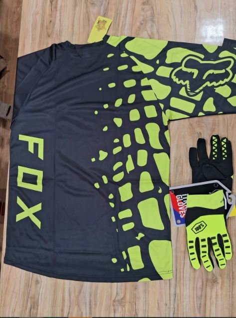 fox (men’s riding full sleeve jersey + 100% gloves set cambo) (size xl) fox (men’s riding full sleeve jersey + 100% gloves set cambo) (size xl)
