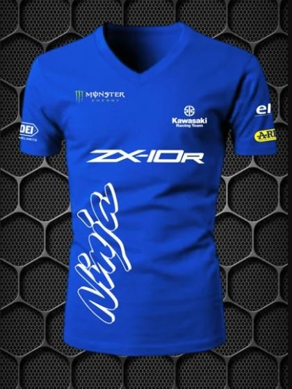 kawasaki ninja with monster energy logo riding men’s short sleeve blue t shirt nitroswag (v neck) (l,xl) kawasaki ninja with monster energy logo riding men’s short sleeve blue t shirt nitroswag (v neck) (l,xl)