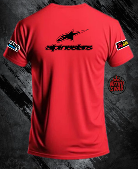 alpinestar round neck skin friendly comfort for riding & casual t shirt prism guard (red) size in l , xl , alpinestar round neck skin friendly comfort for riding & casual t shirt prism guard (red) size in l , xl ,