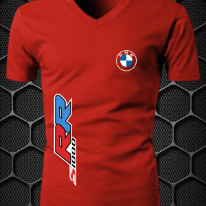 bmw s 1000 rr short sleeve v neck cotten blend red t shirt nitroswag
