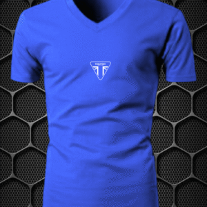 triumph riding t shirt cotton blend v neck nitroswag (l,xl) blue