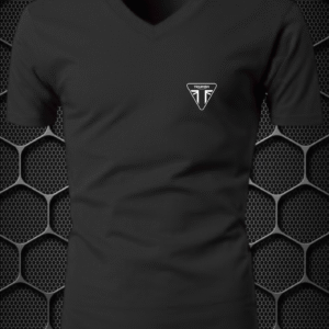 triumph cotten blend v neck ridinig t shirt nitroswag (black)(l,xl)