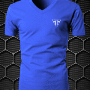 triumph riding t shirt cotton blend v neck nitroswag (l,xl) blue