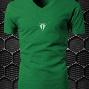 triumph cotton blend v neck riding t shirt nitroswag (l,xl) green