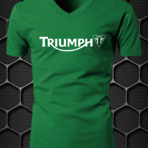 triumph riding t shirt cotton blend v neck nitroswag (l,xl) green