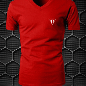 triumph riding t shirt cotton blend v neck nitroswag (l,xl) red