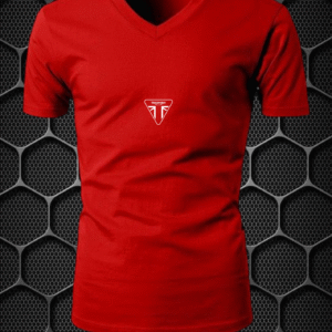 triumph riding t shirt cotton blend v neck nitroswag (l,xl) red