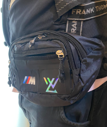 bmw motorsport logo waist bag prism guard (black) bmw motorsport logo waist bag prism guard (black)