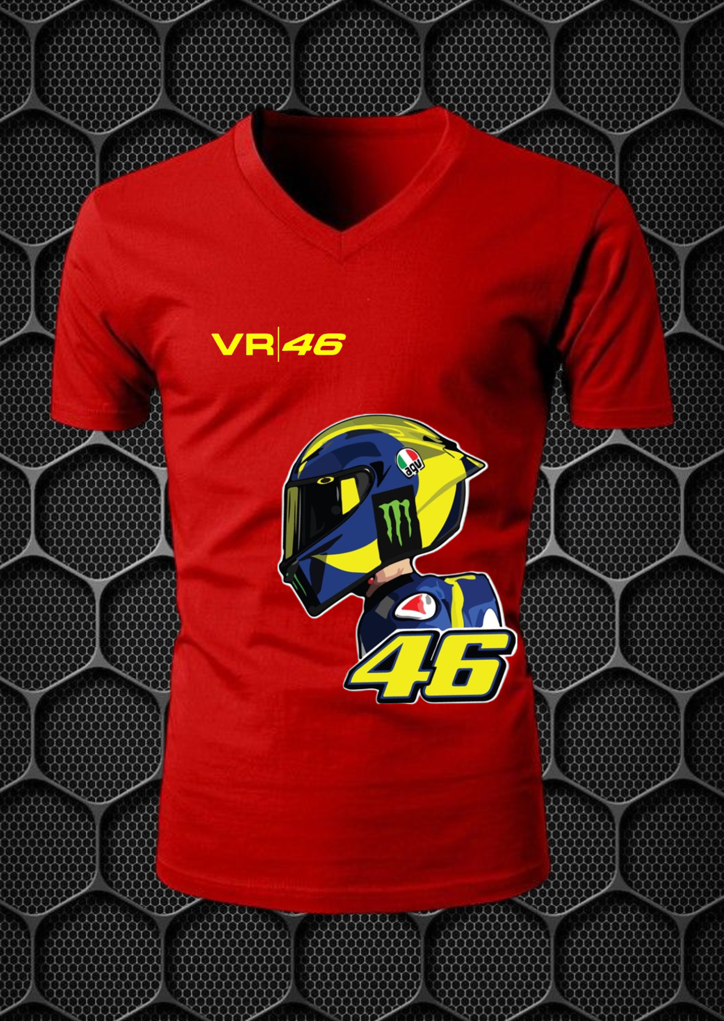 vr 46 cotton blend v neck riding t shirt nitroswag (l,xl) red vr 46 cotton blend v neck riding t shirt nitroswag (l,xl) red
